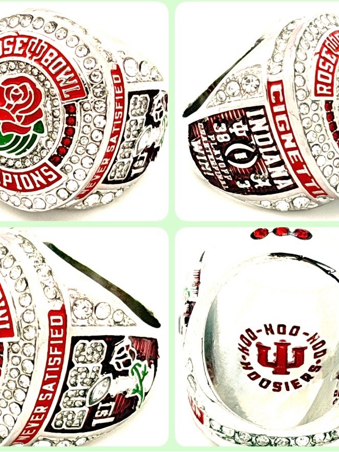 Ncaa  2025  2026 Indiana Hoosiers Rose Bowl ChampionshipStyle Ring